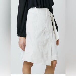 Tory Burch Ivory Wrap-Style Midi Skirt (HAS BEEN DRY CLEANED)